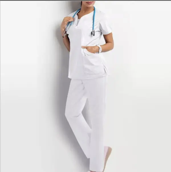 Medical Designs by Hotscrubz, Short Sleeve Shirts & Pants - White