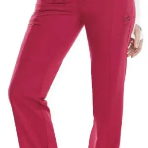 Woman wearing bright pink pants with a stylish fit.