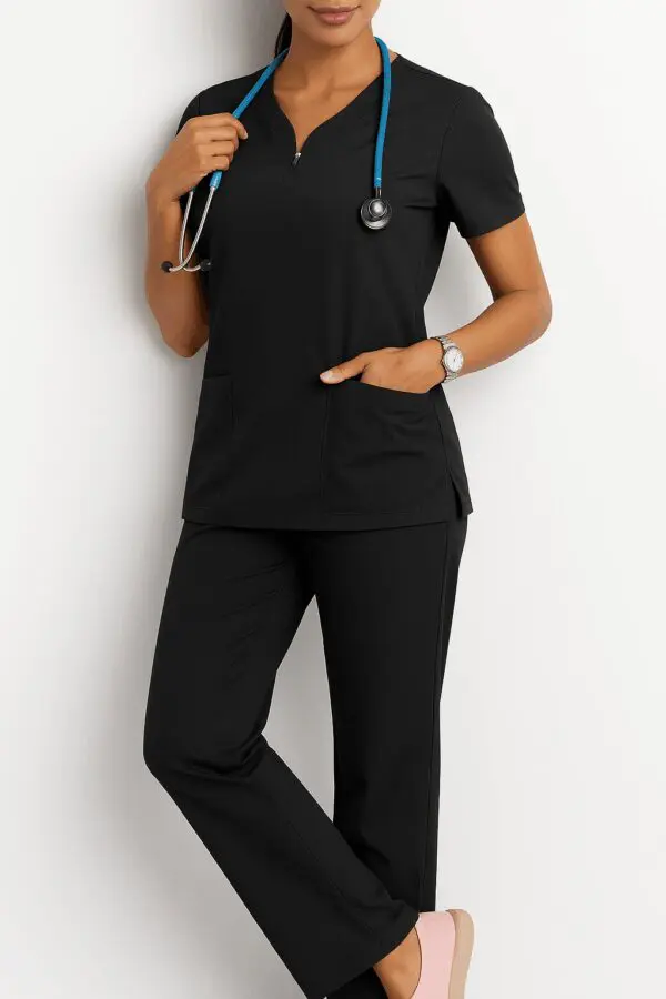 Medical Designs by Hotscrubz, Short Sleeve Shirts & Pants - Black - Image 2