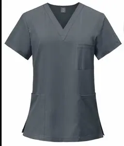 Comfortable stretchy hospital uniform scrubs - Gray